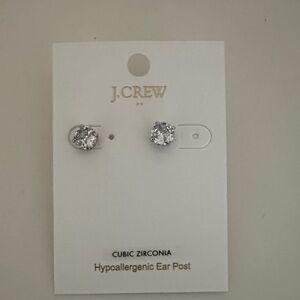 J. Crew Silver Sparkling Cubic Zirconia Earrings